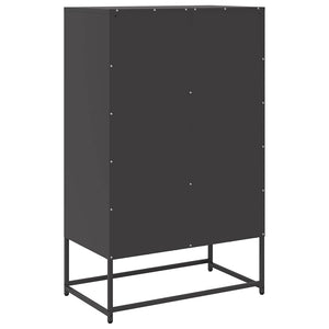 Credenza-Buffet-Armadio da cucina Nera 68x39x111,5 cm Acciaio 857253