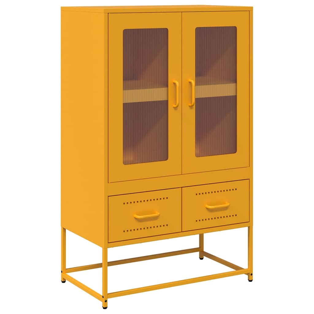 vidaXL Credenza Giallo Senape 68x39x111,5 cm in Acciaio
