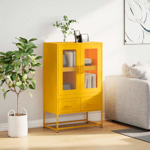 vidaXL Credenza Giallo Senape 68x39x111,5 cm in Acciaio