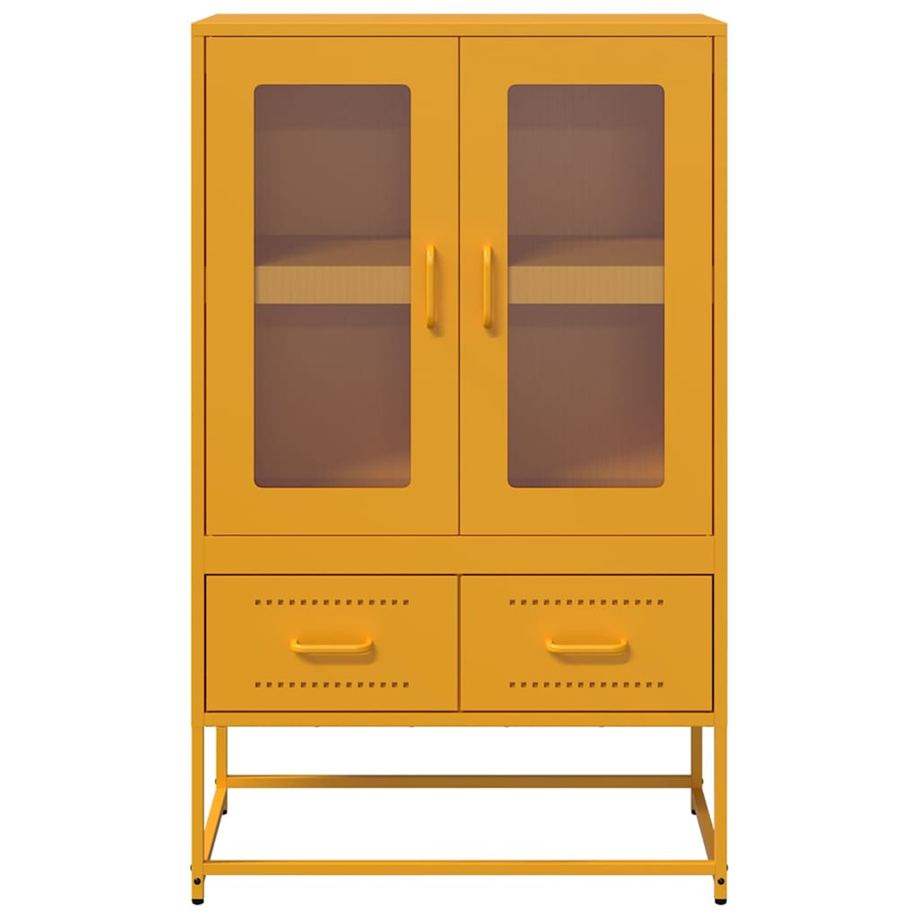 vidaXL Credenza Giallo Senape 68x39x111,5 cm in Acciaio