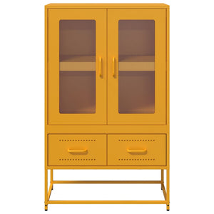 vidaXL Credenza Giallo Senape 68x39x111,5 cm in Acciaio