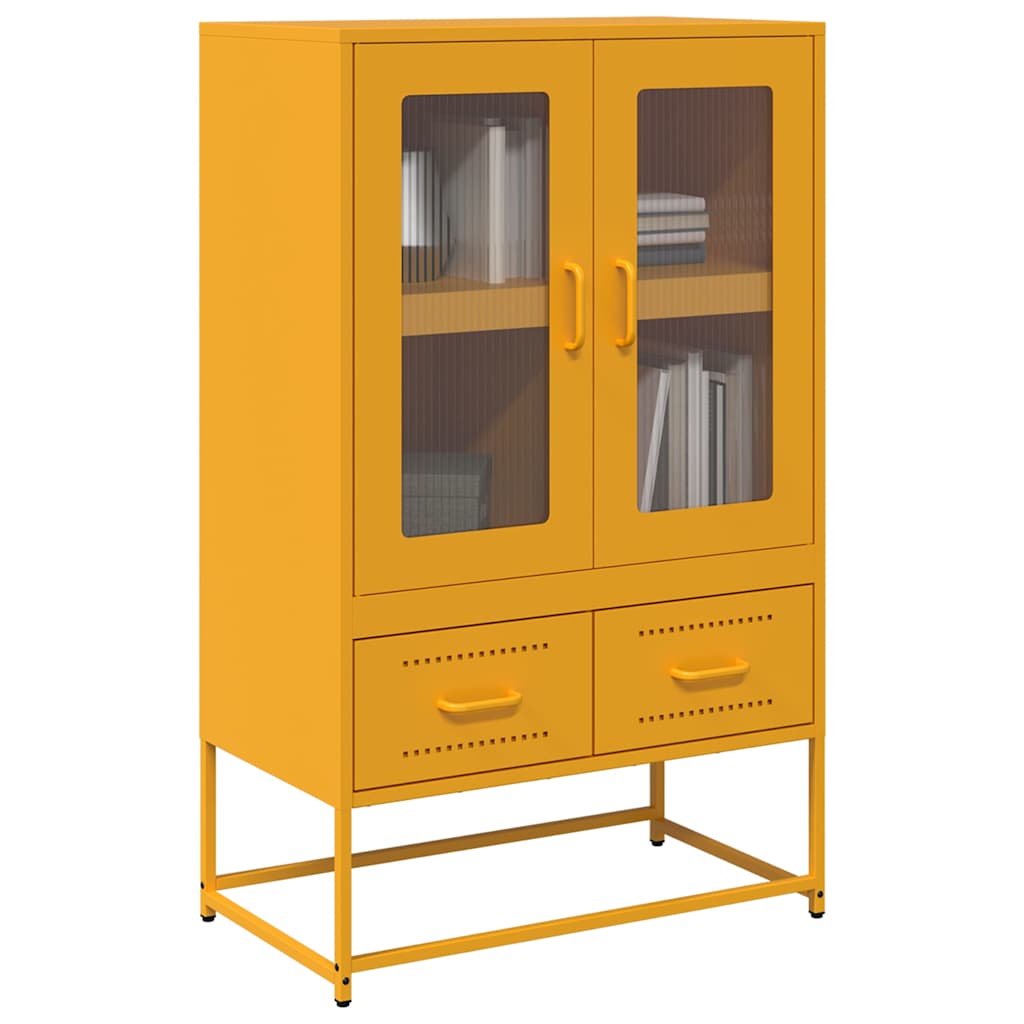 vidaXL Credenza Giallo Senape 68x39x111,5 cm in Acciaio