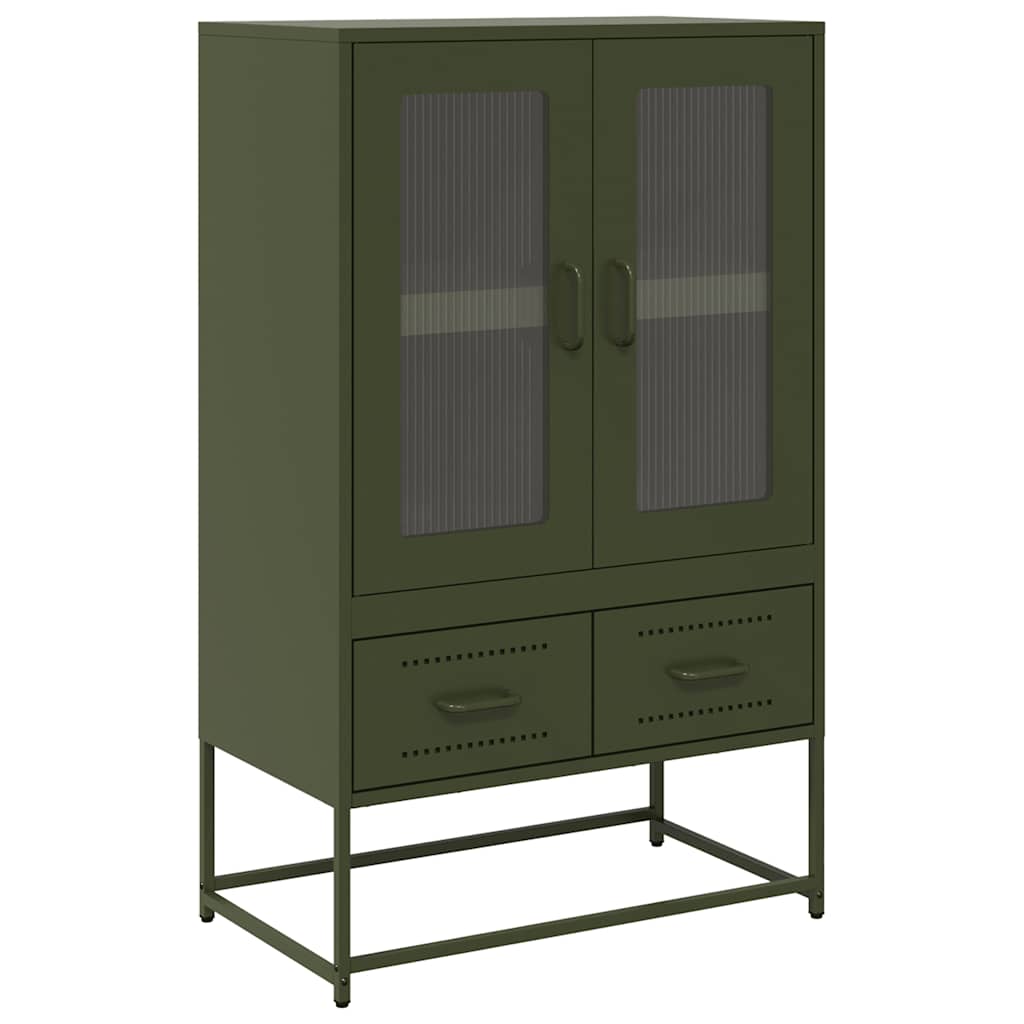 vidaXL Credenza Verde Oliva 68x39x111,5 cm in Acciaio