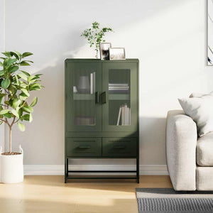 Credenza Verde Oliva 68x39x111,5 cm in Acciaio 853366