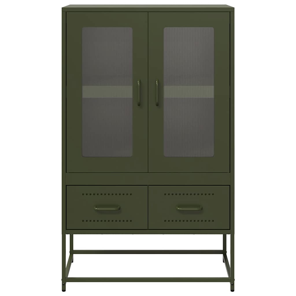 Credenza Verde Oliva 68x39x111,5 cm in Acciaio 853366