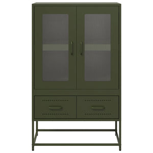 vidaXL Credenza Verde Oliva 68x39x111,5 cm in Acciaio