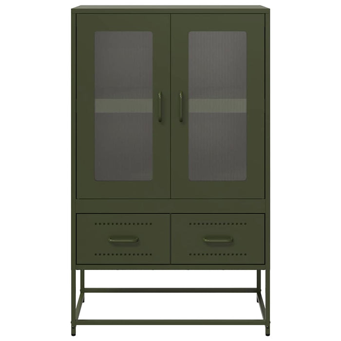 vidaXL Credenza Verde Oliva 68x39x111,5 cm in Acciaio