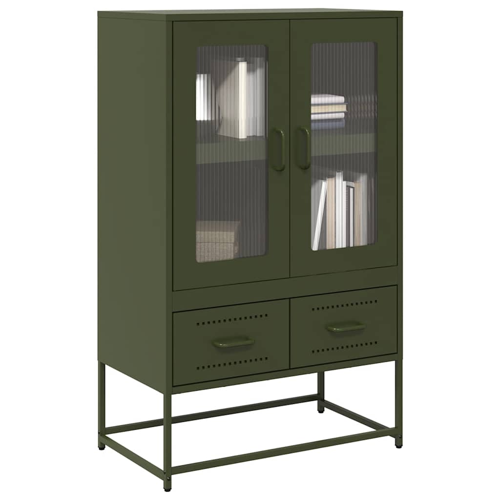 Credenza Verde Oliva 68x39x111,5 cm in Acciaio 853366