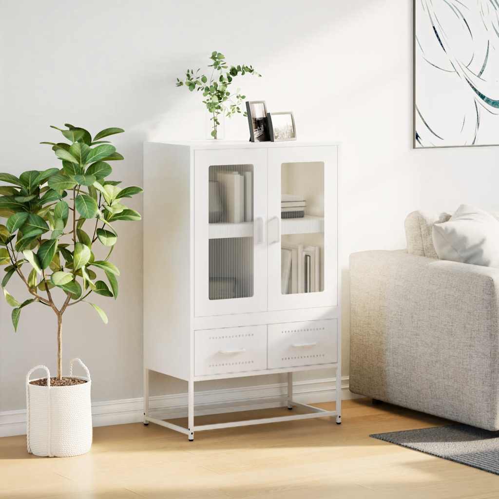 vidaXL Credenza Bianca 68x39x111,5 cm Acciaio