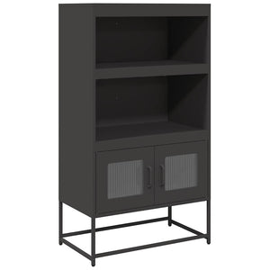 Credenza-Buffet-Armadio da cucina Nera 68x39x123 cm in Acciaio 233126