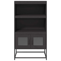 Credenza-Buffet-Armadio da cucina Nera 68x39x123 cm in Acciaio 233126