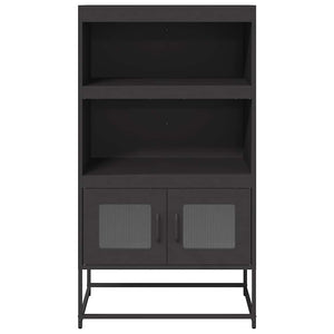 Credenza-Buffet-Armadio da cucina Nera 68x39x123 cm in Acciaio 233126