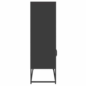 Credenza-Buffet-Armadio da cucina Nera 68x39x123 cm in Acciaio 233126