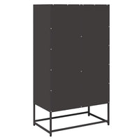 Credenza-Buffet-Armadio da cucina Nera 68x39x123 cm in Acciaio 233126