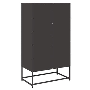 Credenza-Buffet-Armadio da cucina Nera 68x39x123 cm in Acciaio 233126