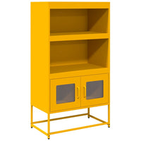vidaXL Credenza Giallo Senape 68x39x123 cm in Acciaio