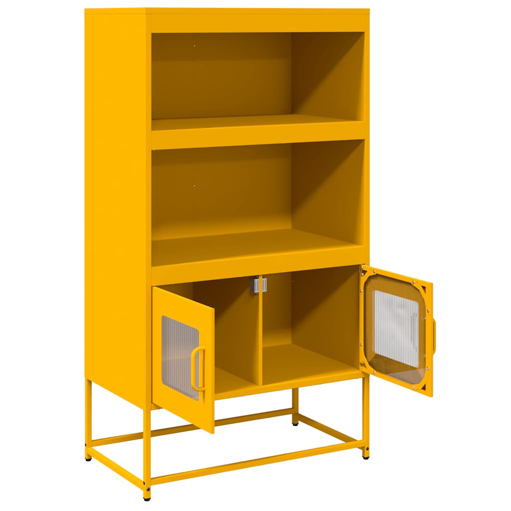 Credenza Giallo Senape 68x39x123 cm in Acciaio 853371