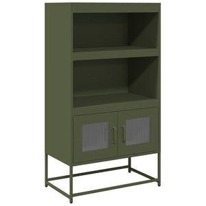 vidaXL Credenza Verde Oliva 68x39x123 cm in Acciaio