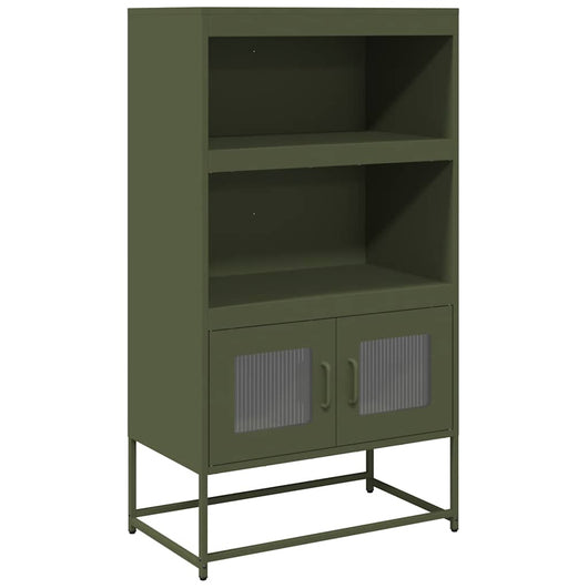 vidaXL Credenza Verde Oliva 68x39x123 cm in Acciaio