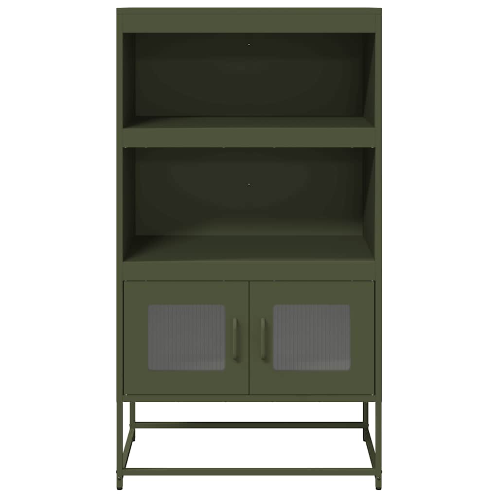 vidaXL Credenza Verde Oliva 68x39x123 cm in Acciaio