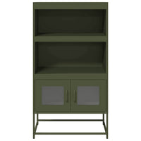 vidaXL Credenza Verde Oliva 68x39x123 cm in Acciaio