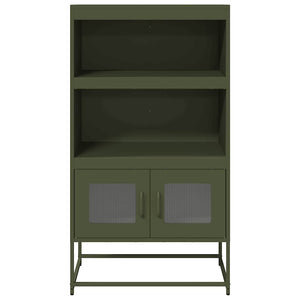 vidaXL Credenza Verde Oliva 68x39x123 cm in Acciaio