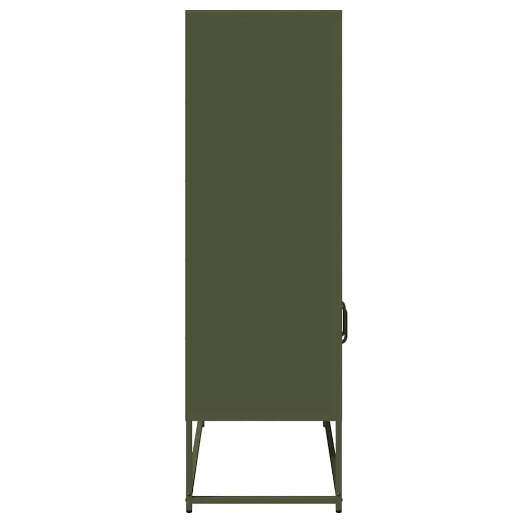 vidaXL Credenza Verde Oliva 68x39x123 cm in Acciaio