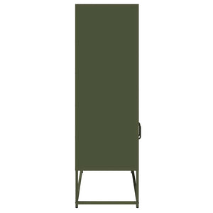 vidaXL Credenza Verde Oliva 68x39x123 cm in Acciaio