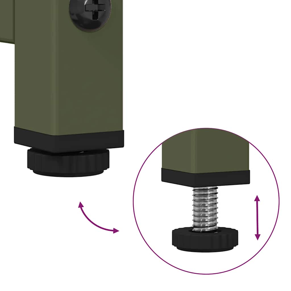 vidaXL Credenza Verde Oliva 68x39x123 cm in Acciaio