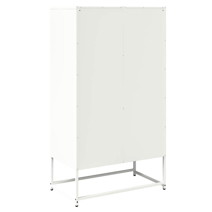 Credenza-Buffet-Armadio da cucina Bianca 68x39x123 cm in Acciaio 234978