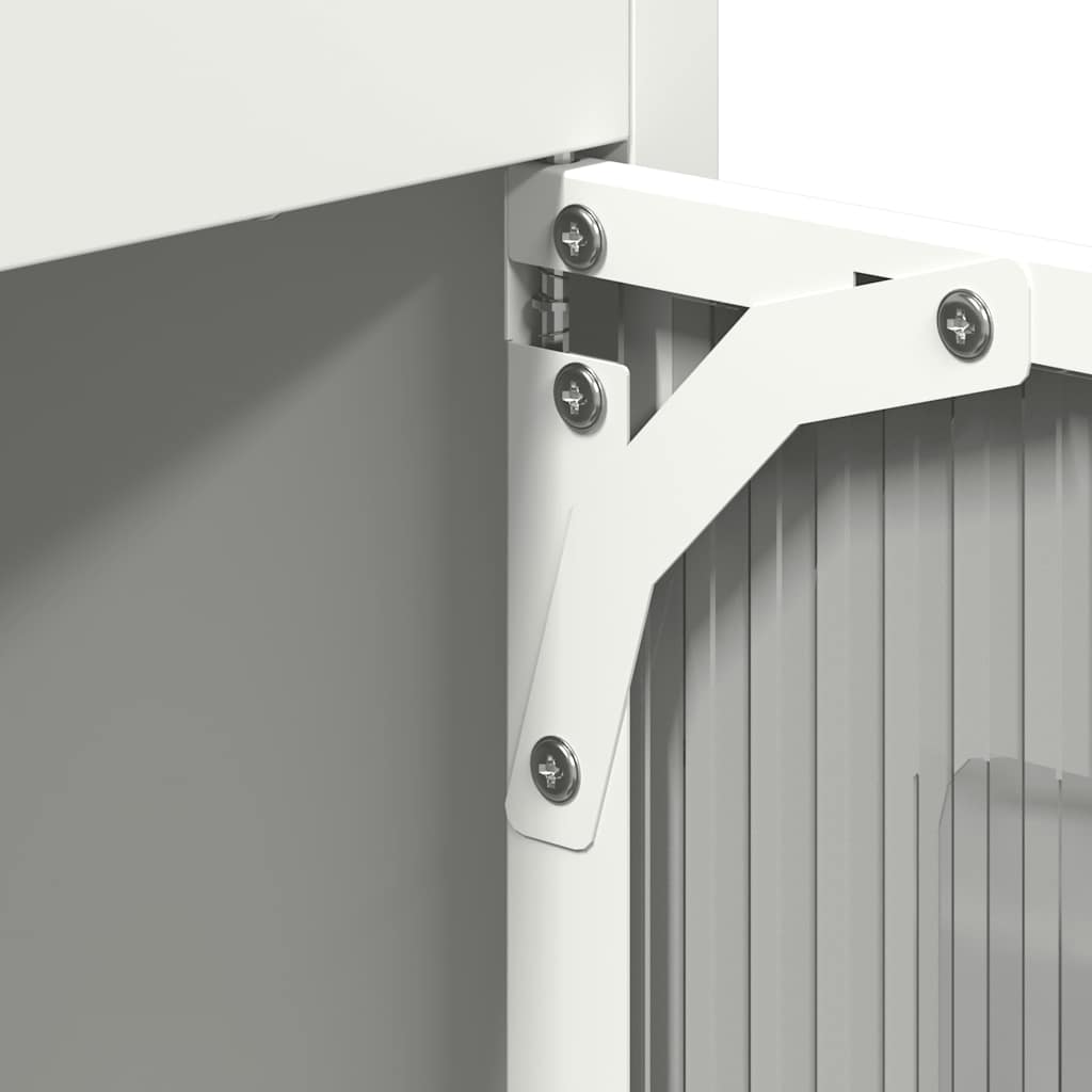 vidaXL Credenza Bianca 68x39x123 cm in Acciaio