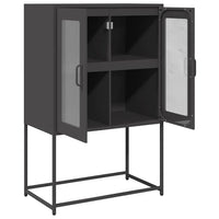Credenza-Buffet-Armadio da cucina Nera 68x39x107 cm in Acciaio 923142