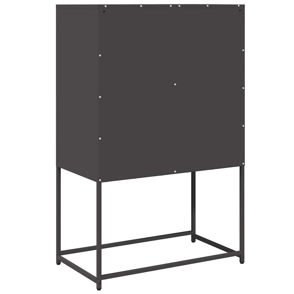 Credenza-Buffet-Armadio da cucina Nera 68x39x107 cm in Acciaio 923142