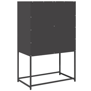 Credenza-Buffet-Armadio da cucina Nera 68x39x107 cm in Acciaio 923142