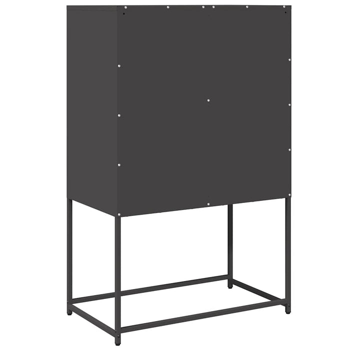 Credenza-Buffet-Armadio da cucina Nera 68x39x107 cm in Acciaio 923142