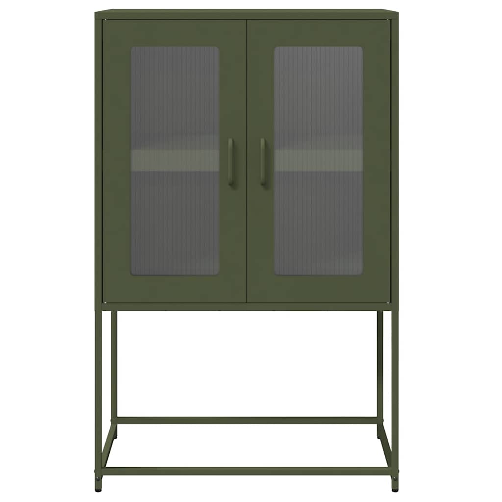 vidaXL Credenza Verde Oliva 68x39x107 cm in Acciaio