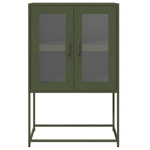 vidaXL Credenza Verde Oliva 68x39x107 cm in Acciaio