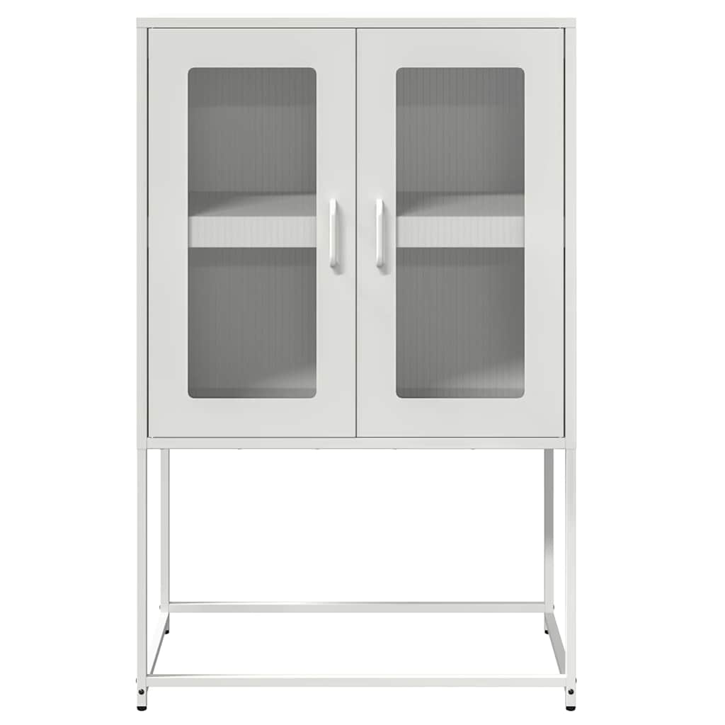 vidaXL Credenza Bianca 68x39x107 cm in Acciaio