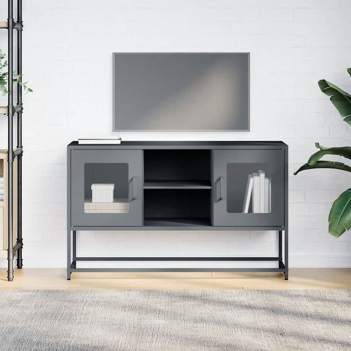Mobile TV-Credenza TV-Console TV Antracite 100,5x39x60,5 cm in Acciaio 509657
