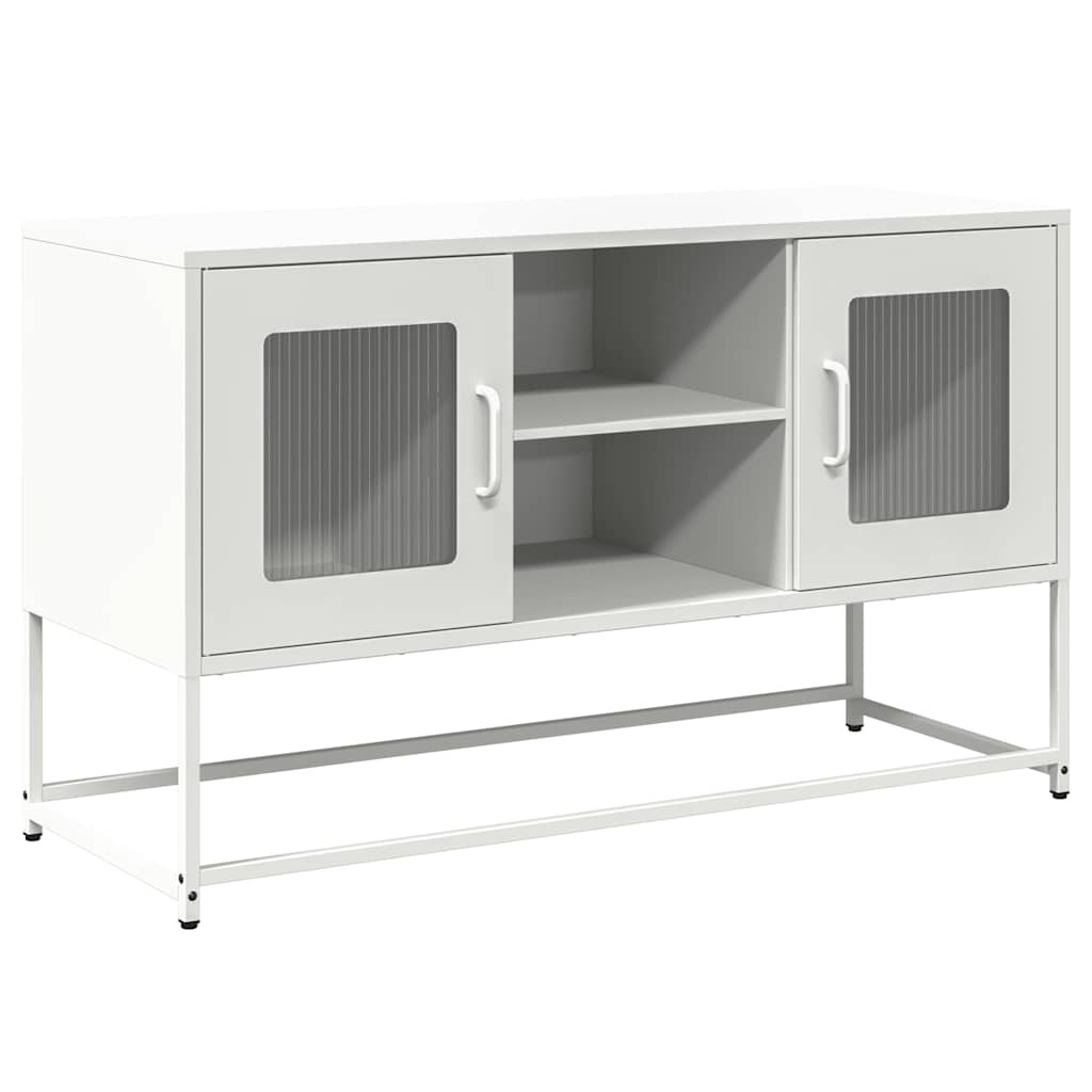 Mobile TV-Credenza TV-Console TV Bianco 100,5x39x60,5 cm in Acciaio 403536