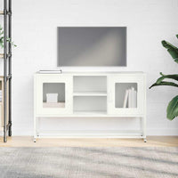 Mobile TV-Credenza TV-Console TV Bianco 100,5x39x60,5 cm in Acciaio 403536