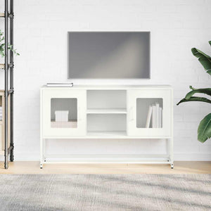 Mobile TV-Credenza TV-Console TV Bianco 100,5x39x60,5 cm in Acciaio 403536