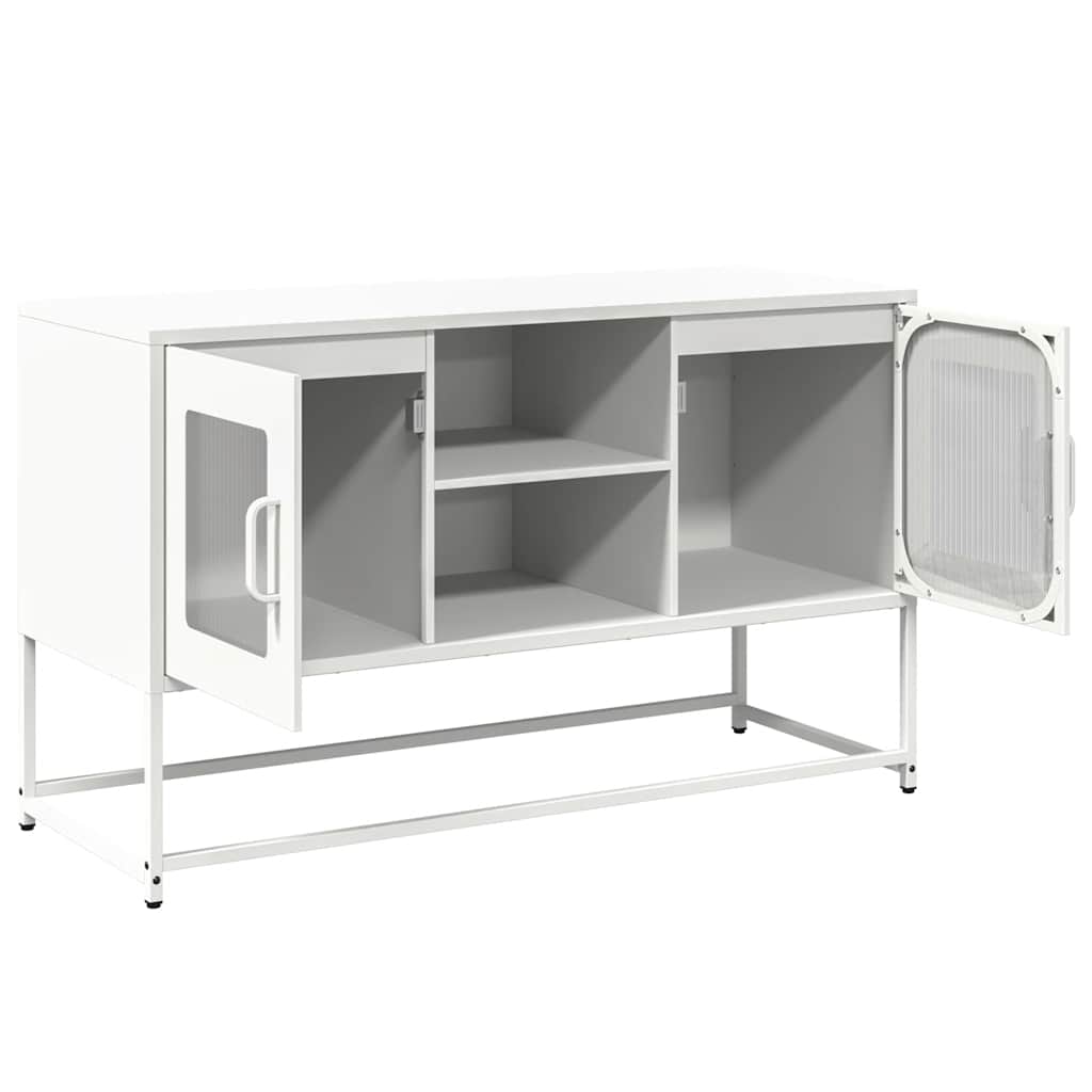 Mobile TV-Credenza TV-Console TV Bianco 100,5x39x60,5 cm in Acciaio 403536