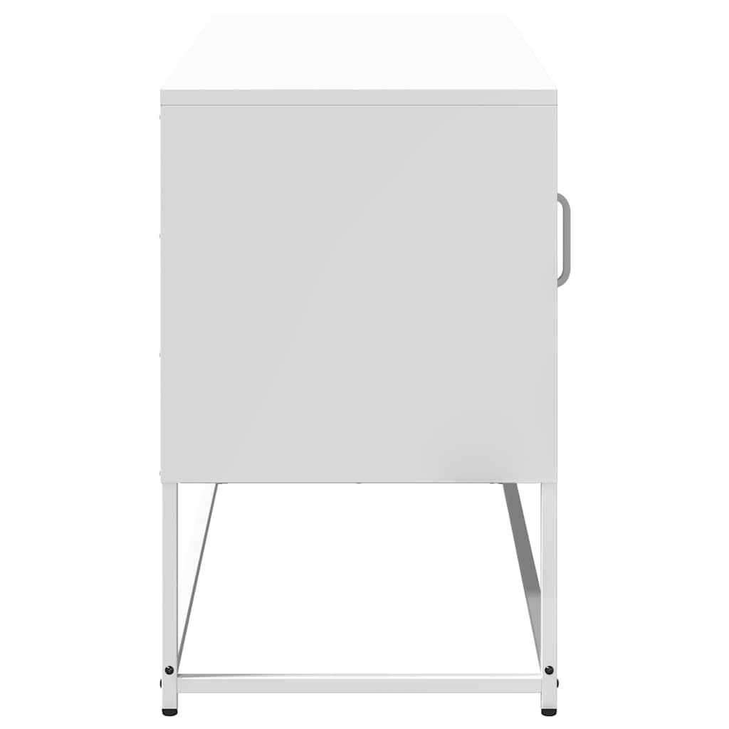 Mobile TV-Credenza TV-Console TV Bianco 100,5x39x60,5 cm in Acciaio 403536