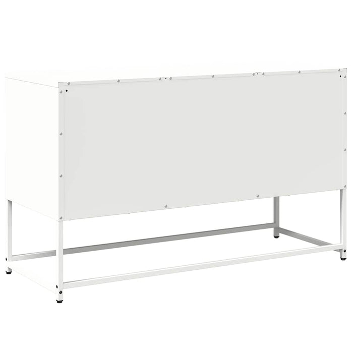 Mobile TV-Credenza TV-Console TV Bianco 100,5x39x60,5 cm in Acciaio 403536