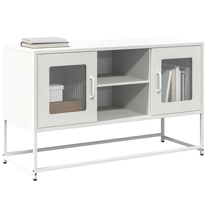 Mobile TV-Credenza TV-Console TV Bianco 100,5x39x60,5 cm in Acciaio 403536