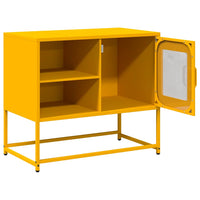 Mobile TV-Credenza TV-Console TV Giallo Senape 68x39x60,5 cm in Acciaio 618455