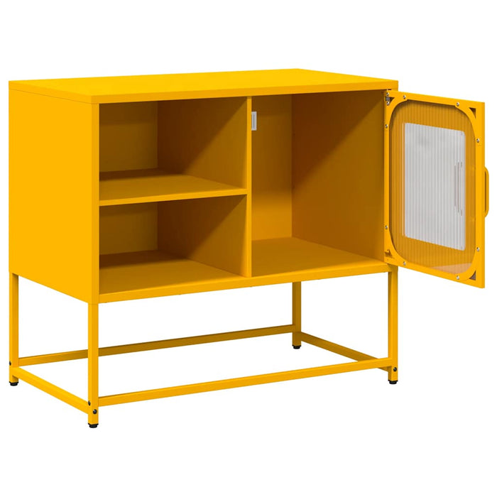 Mobile TV-Credenza TV-Console TV Giallo Senape 68x39x60,5 cm in Acciaio 618455