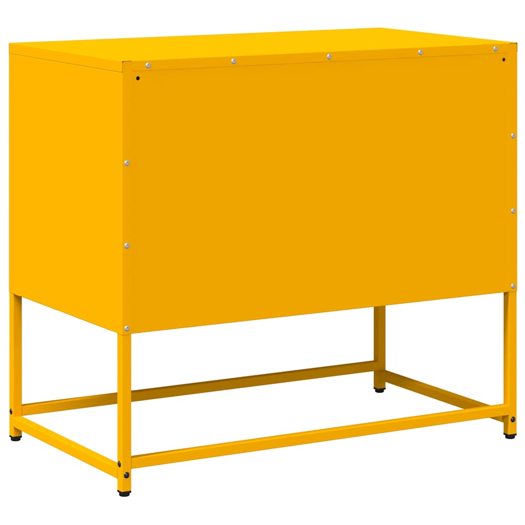 Mobile TV-Credenza TV-Console TV Giallo Senape 68x39x60,5 cm in Acciaio 618455