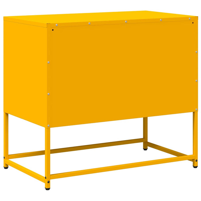 Mobile TV-Credenza TV-Console TV Giallo Senape 68x39x60,5 cm in Acciaio 618455